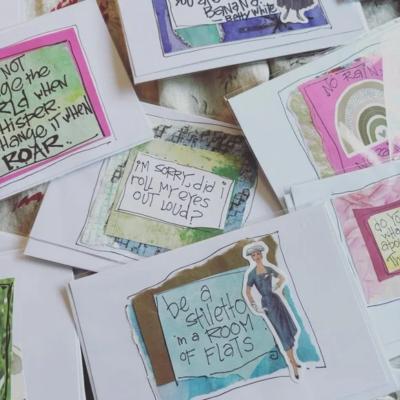 Handmade blank inside greeting cards with a sassy flair (10 pack) - Picture 3 of 5